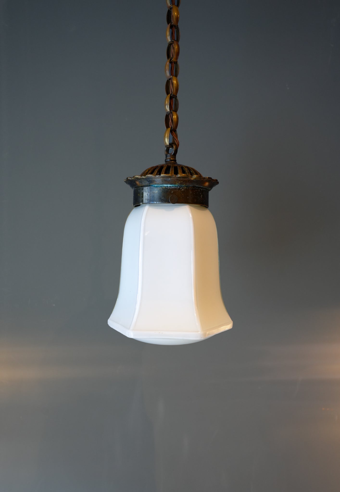 19th C Opaline Pendant Lights.