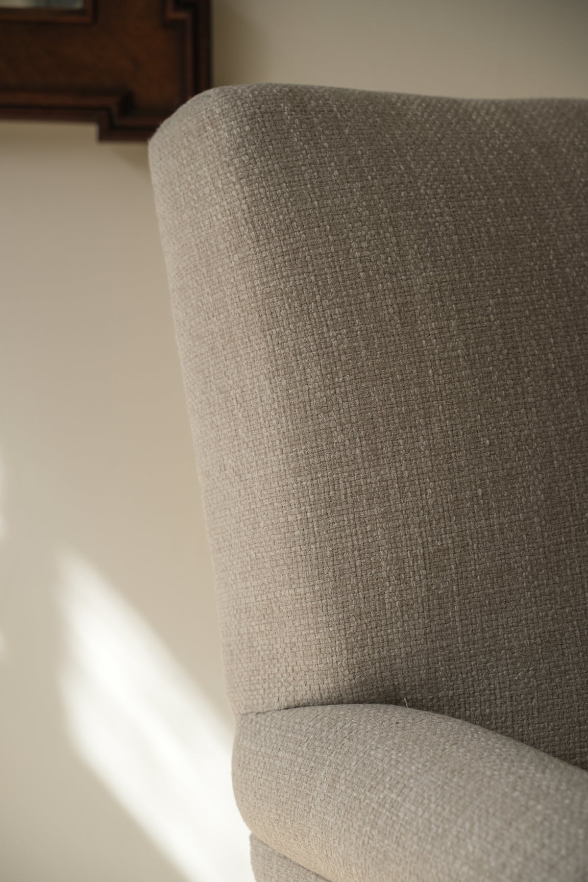 English Victorian Upholstered Armchair.