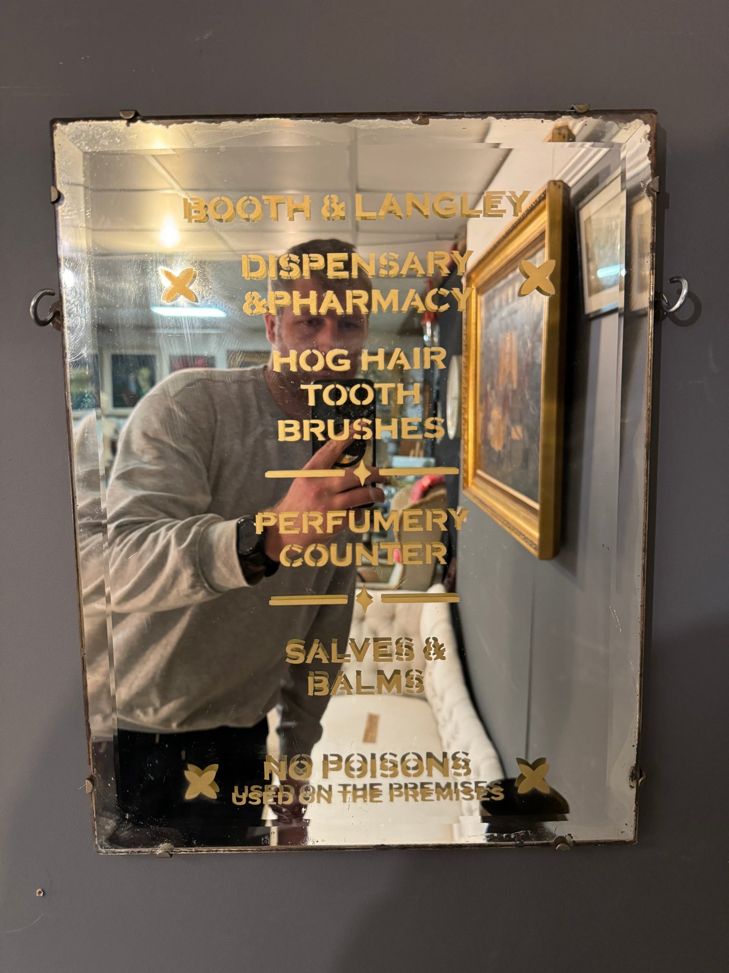 Victorian Pharmecy Advertising Mirror