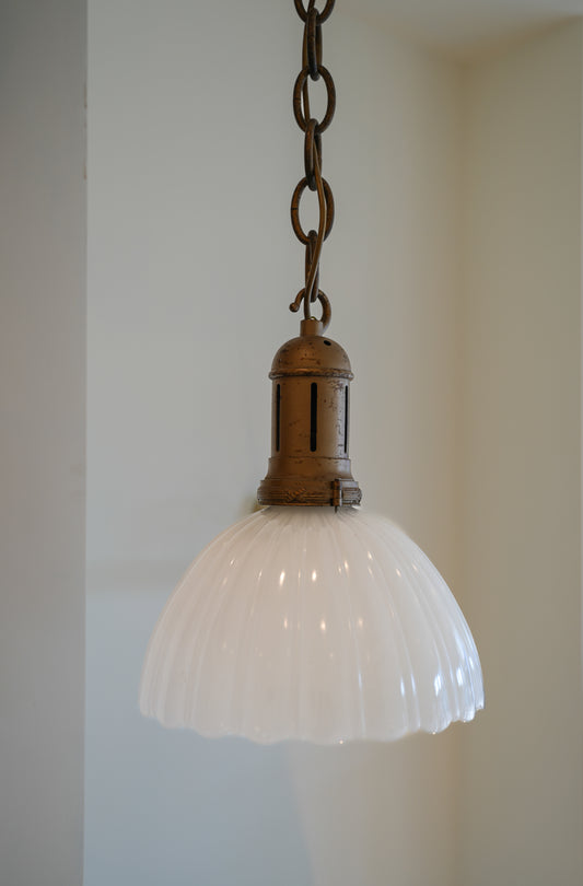 4 x Large GEC moonstone pendant lights