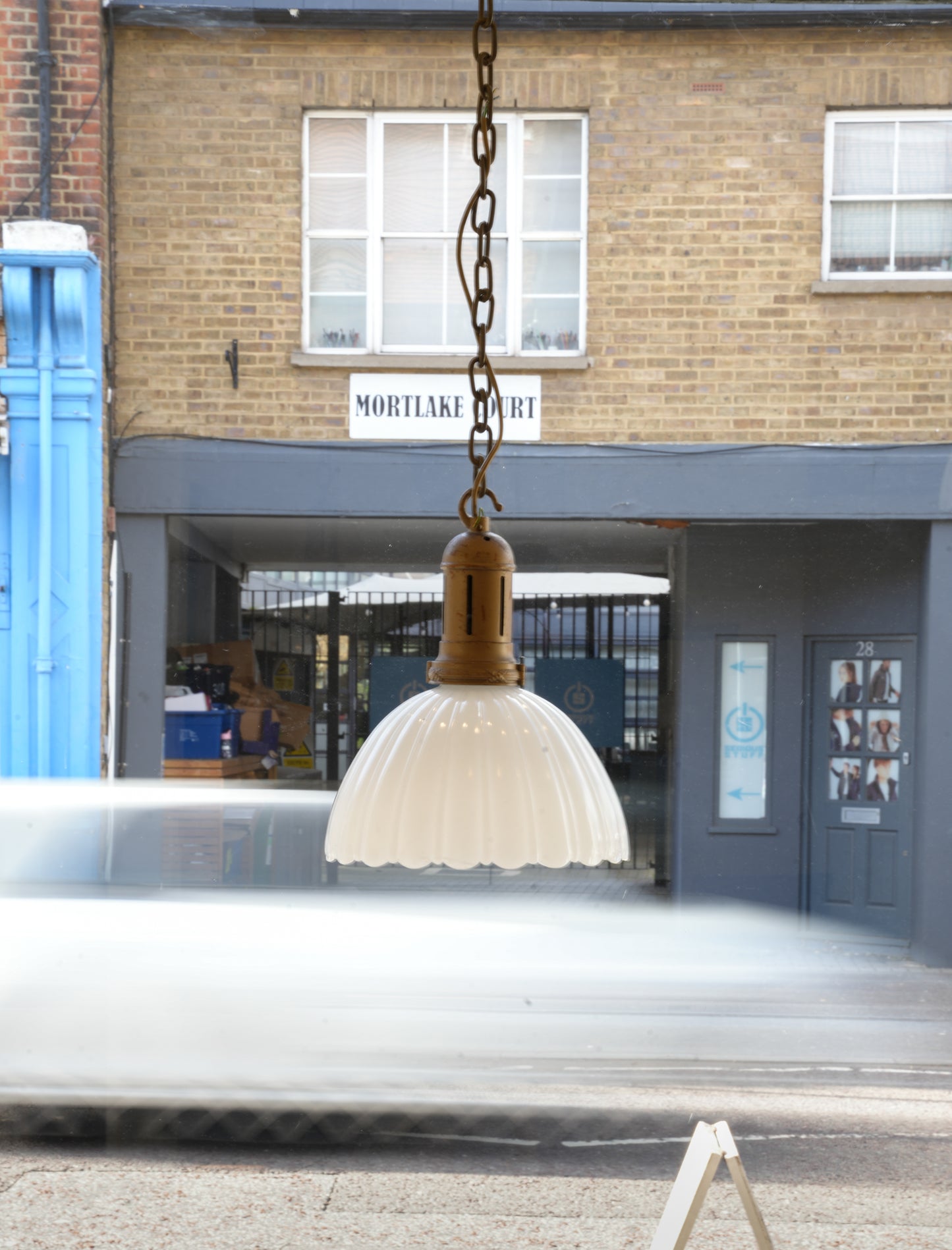 4 x Large GEC moonstone pendant lights