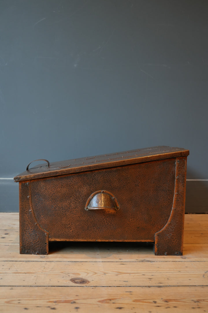 Arts & Crafts Glasgow school log bin