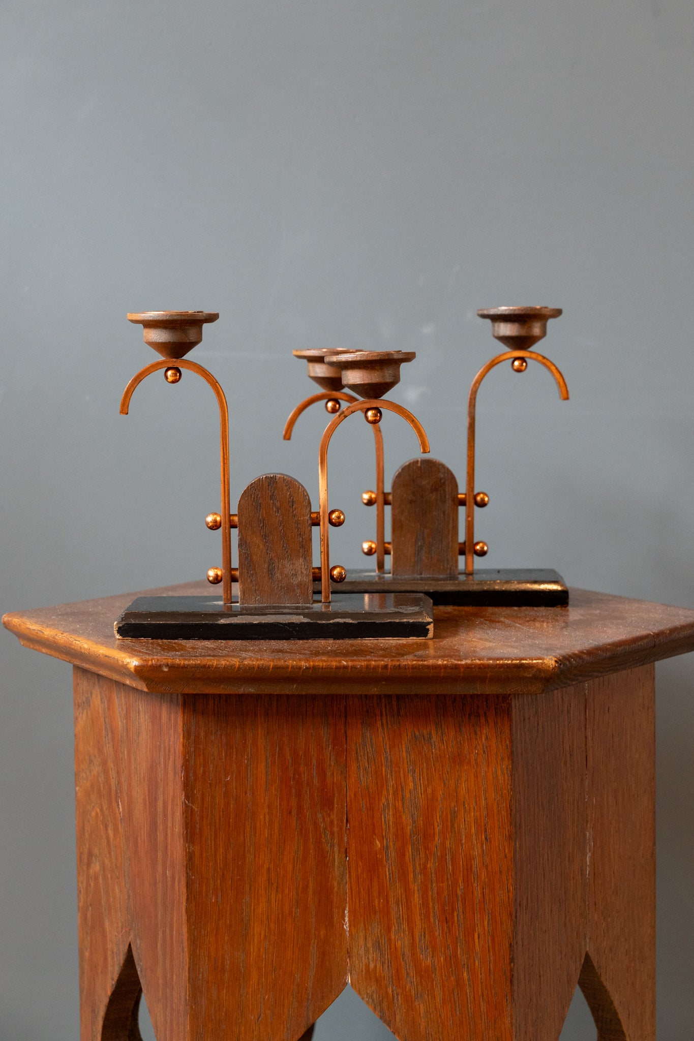 A Pair of Art Deco candlestick holders