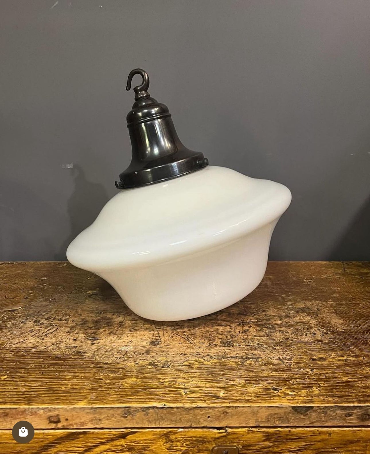 A run of four opaline pendant lights