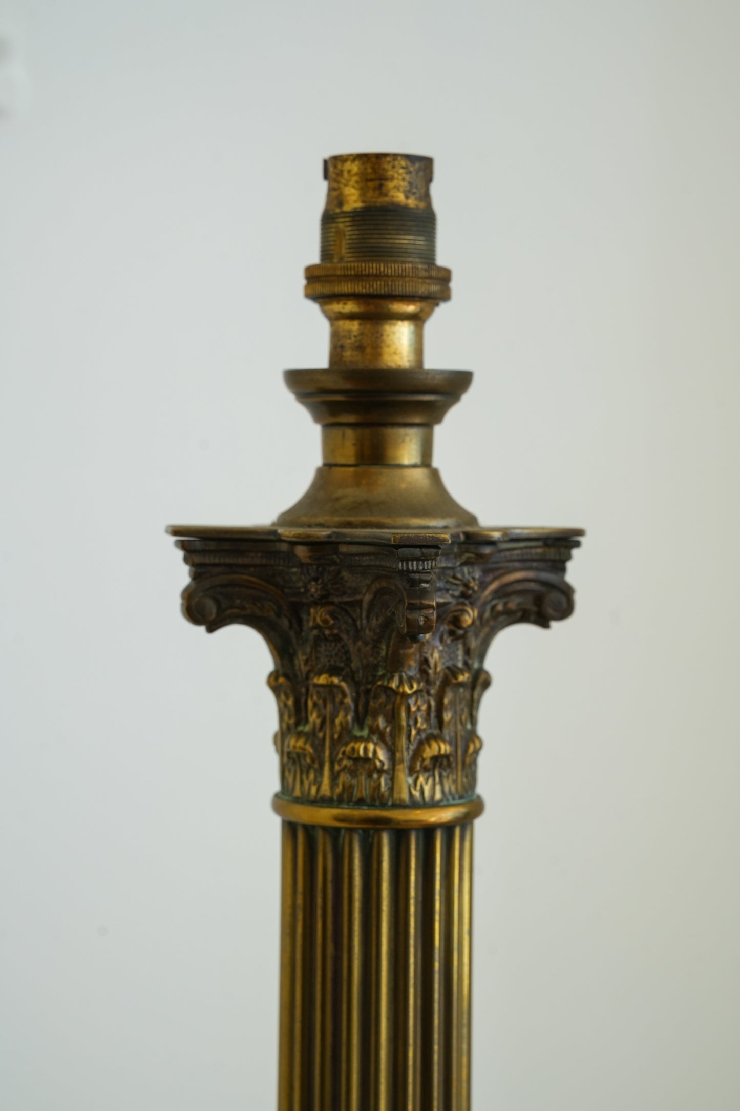 Brass Corinthian column lamp