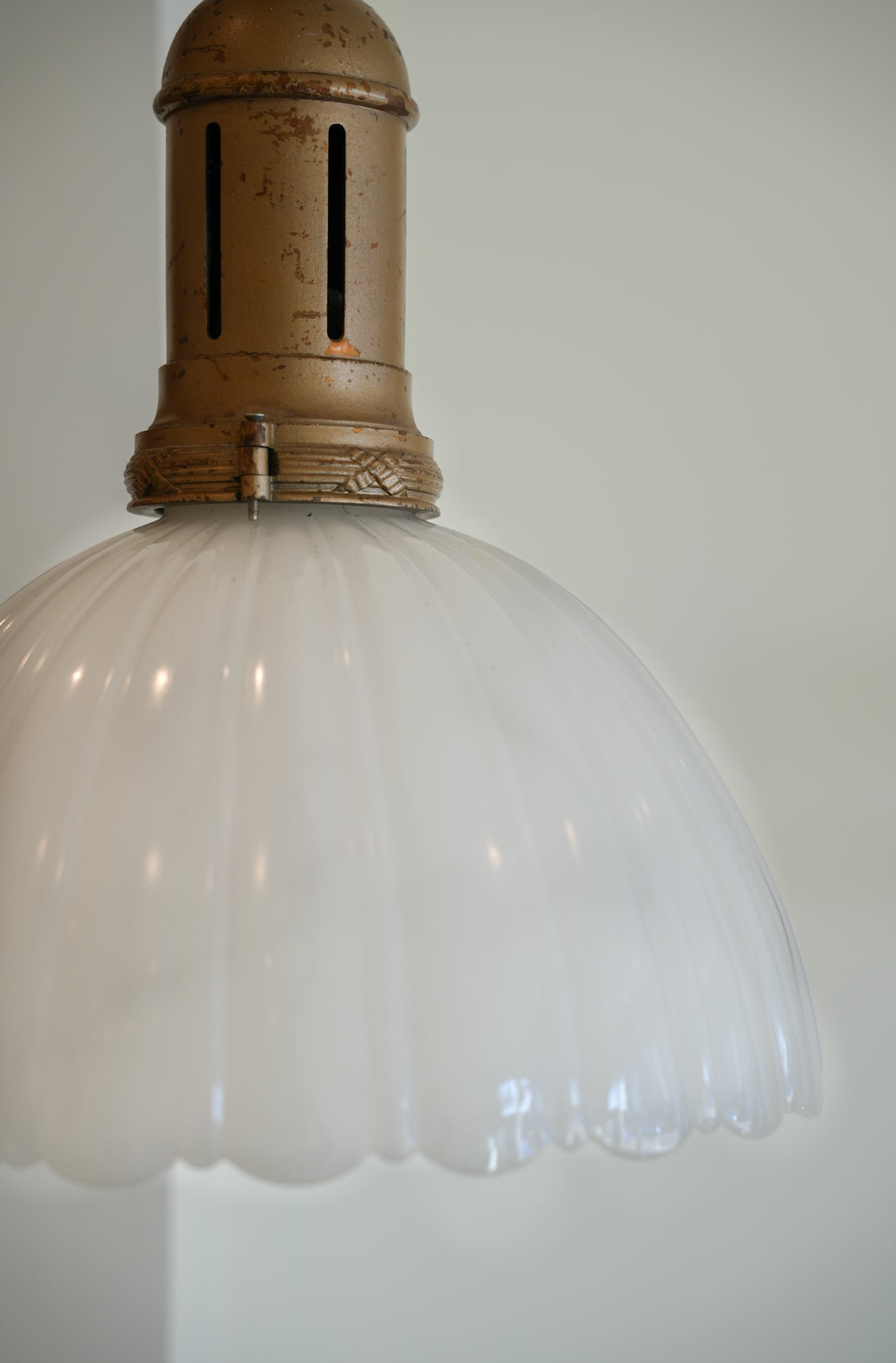4 x Large GEC moonstone pendant lights