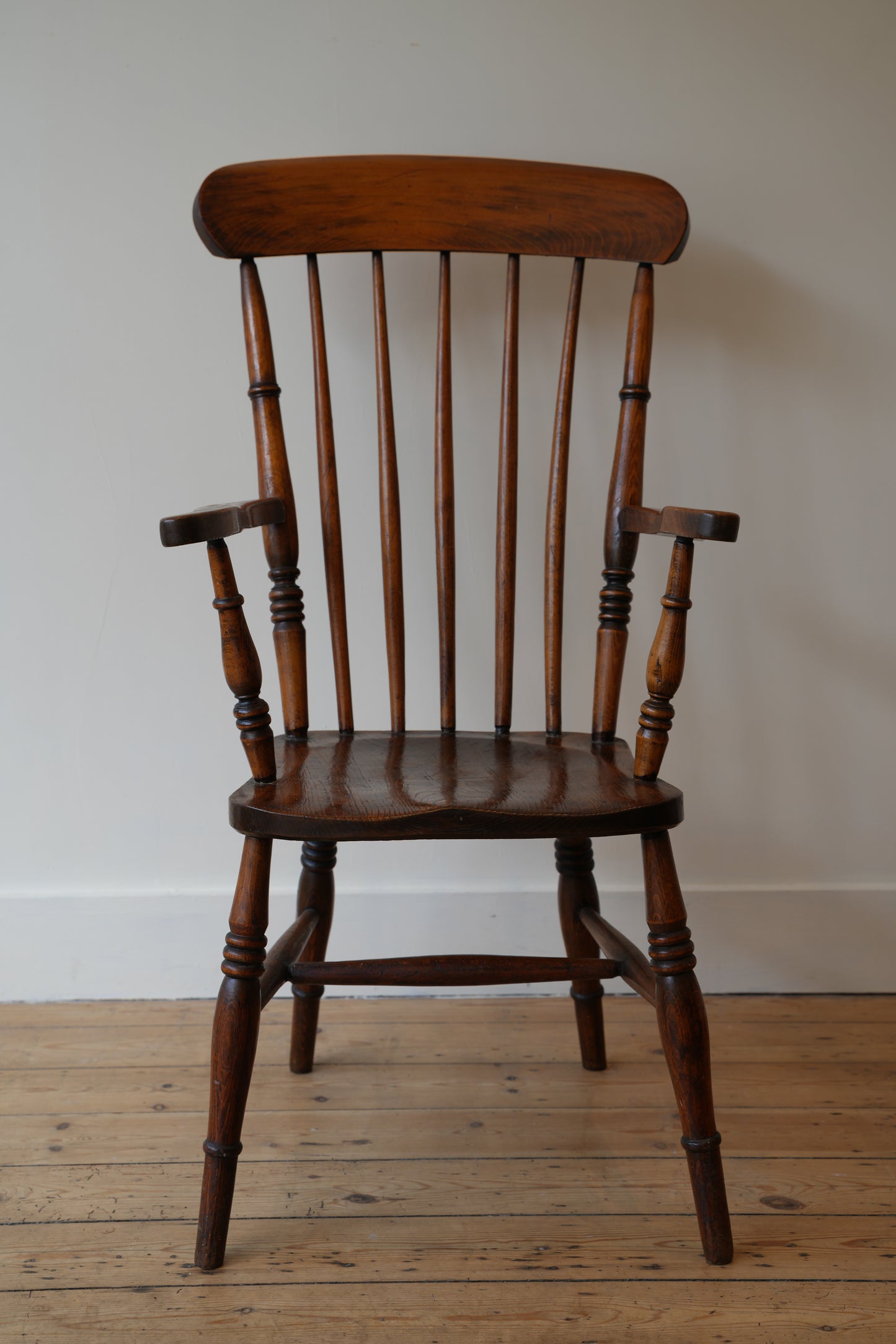 Farmhouse stick back chair.