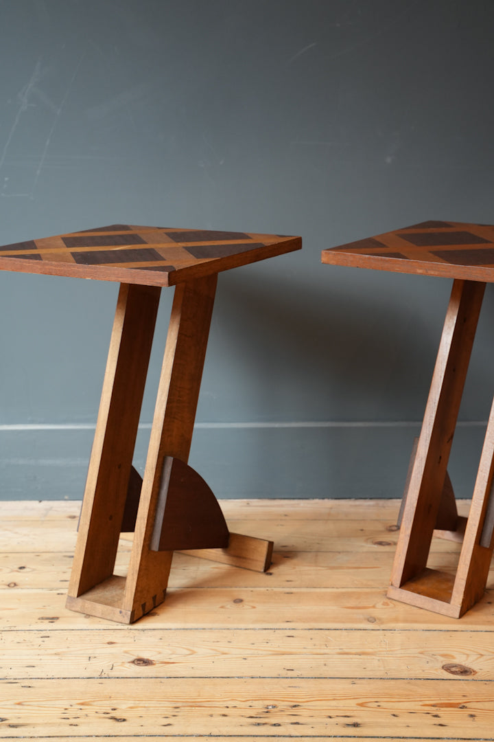 Pair Of French Geometric Bedside or Side Tables