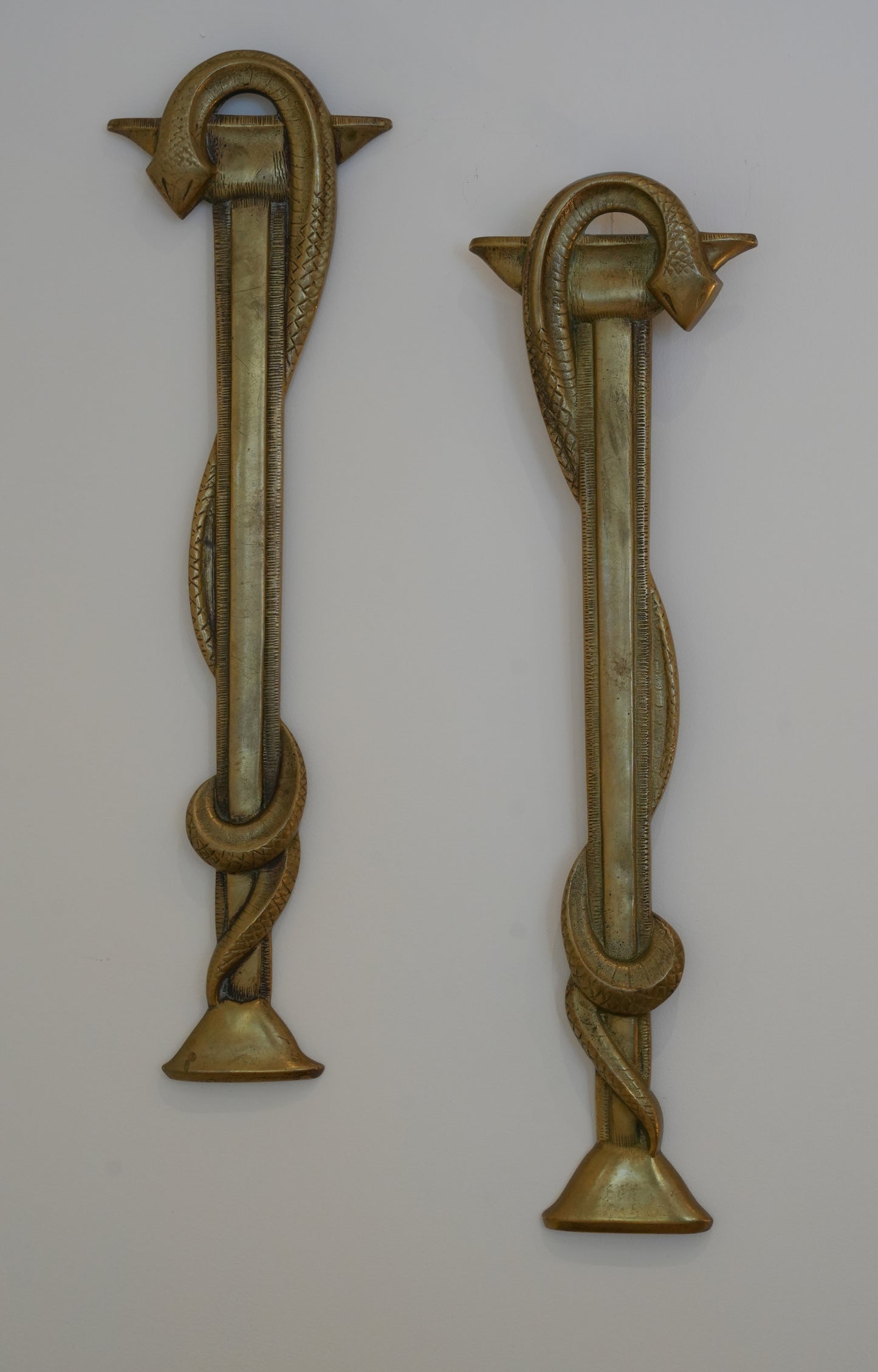 Pair of French Art Deco apothecary door handles.