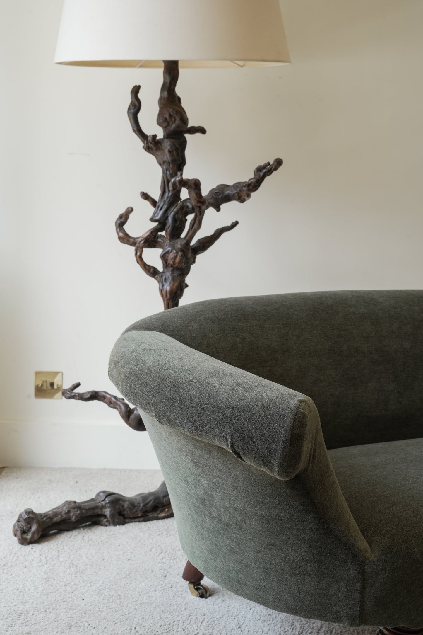 Grape Vine Burr Wood Floor Lamp
