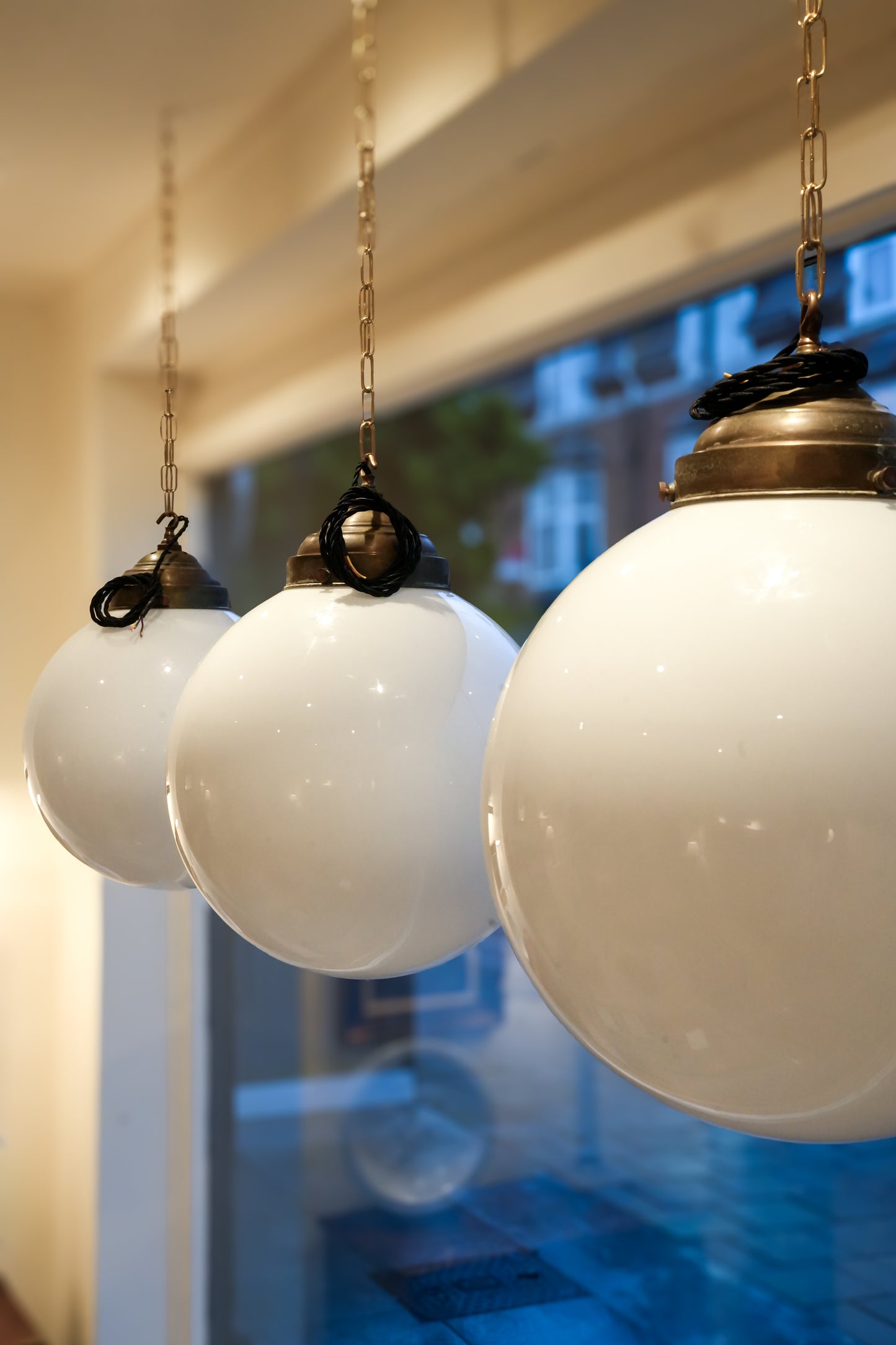 3 x XL Opaline Pendant Lights
