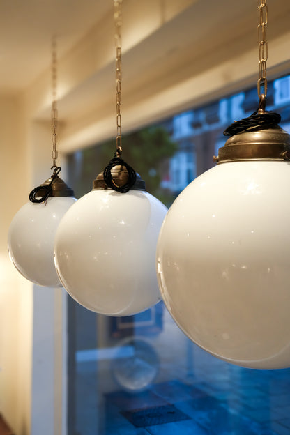 3 x XL Opaline Pendant Lights