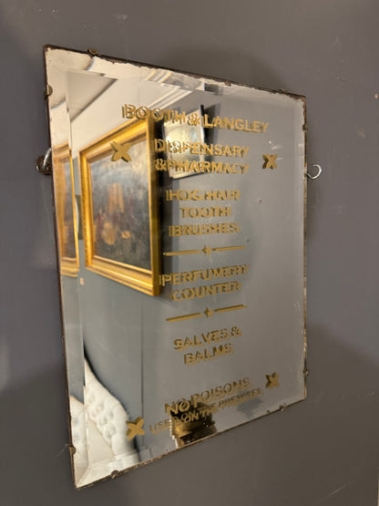 Victorian Pharmecy Advertising Mirror