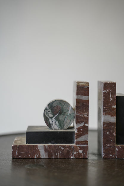 Art Deco Marble Bookends.