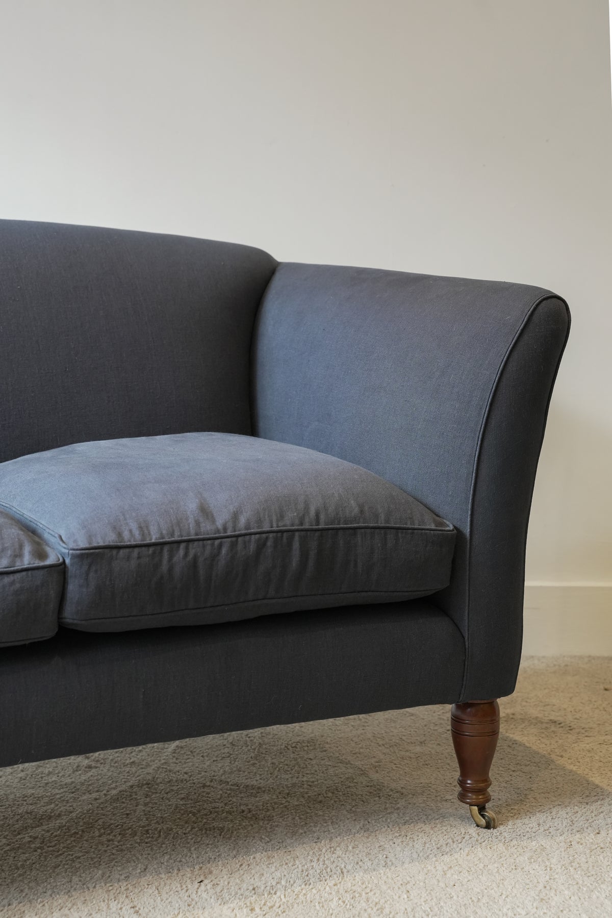 Antique Edwardian Linen Sofa.