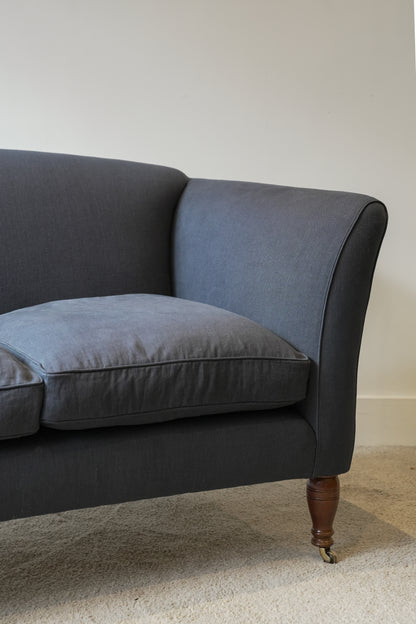 Antique Edwardian Linen Sofa.