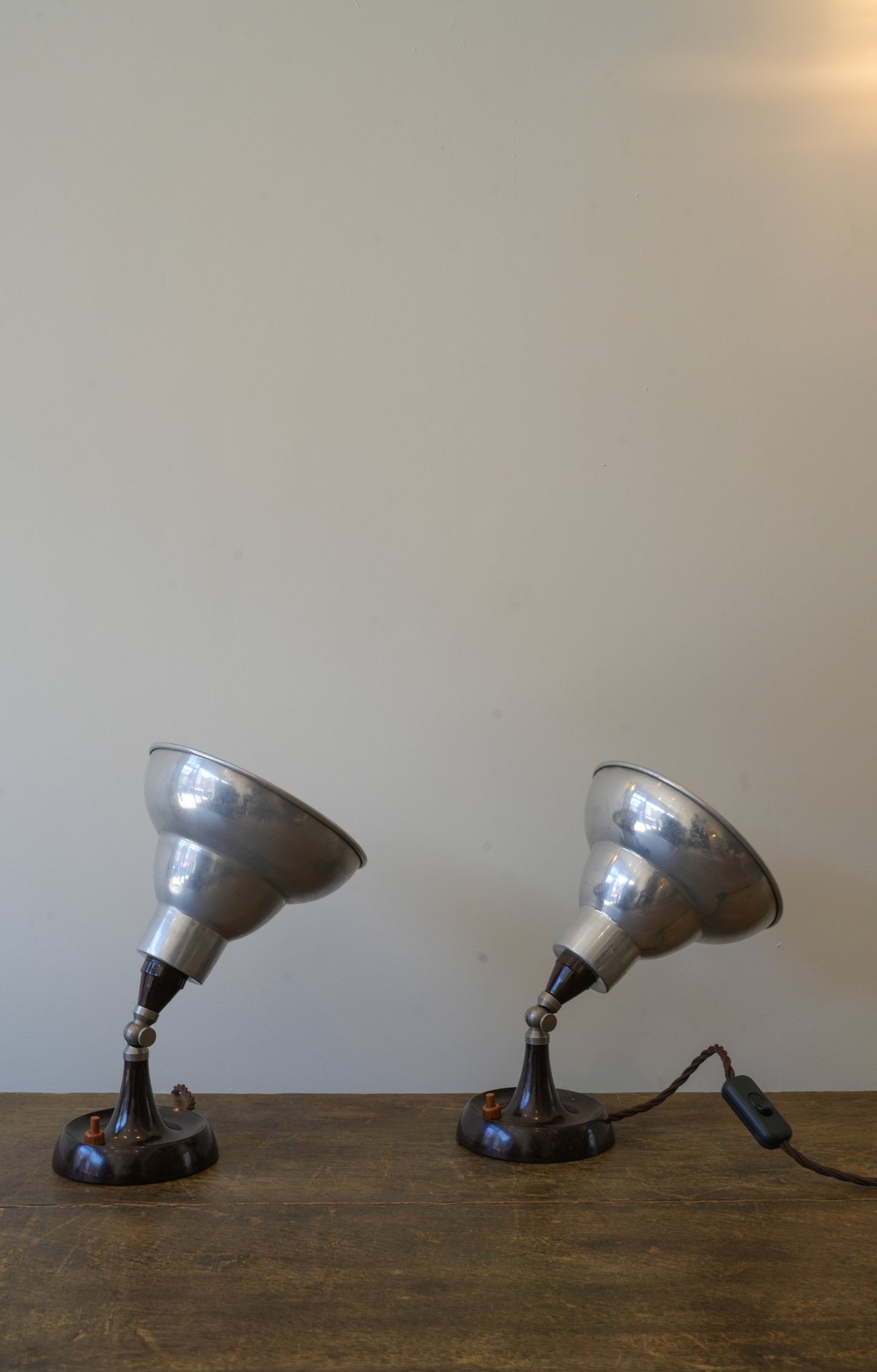 Pair of Bakelite & Chrome Lamps