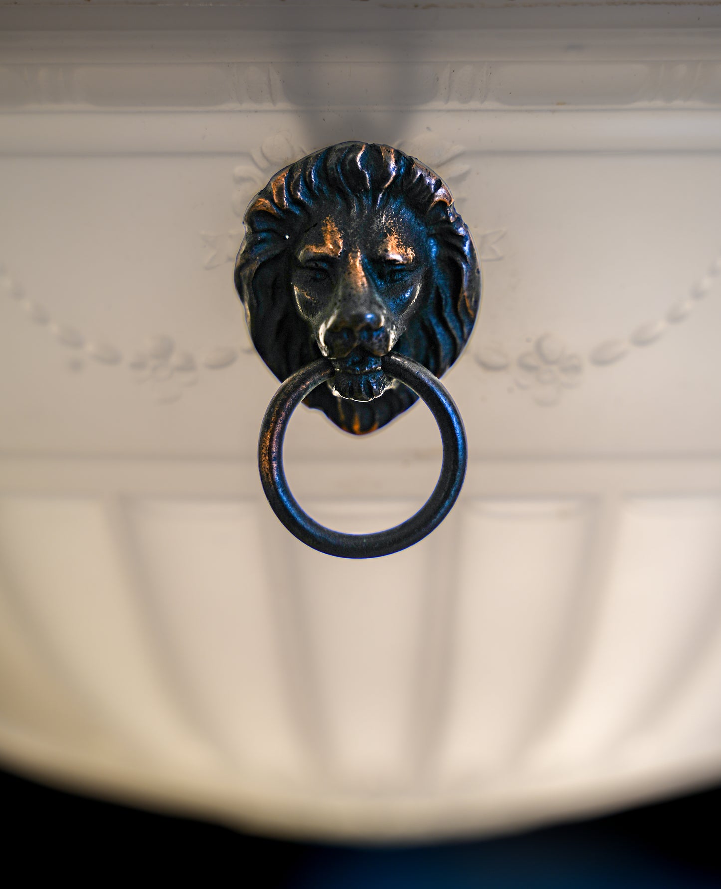 Large Neoclassical Jefferson Moonstone Plafonnier.