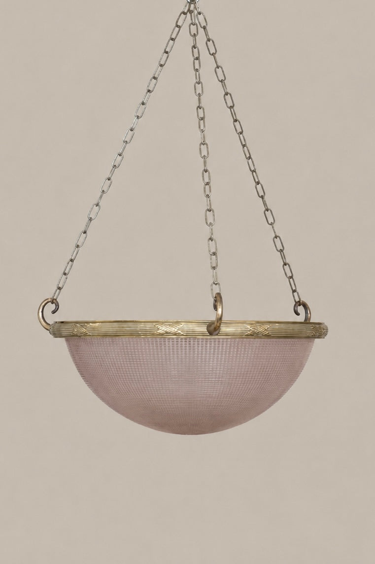 Holophane “Blonde Bowl” Plafonnier Pendant Light.