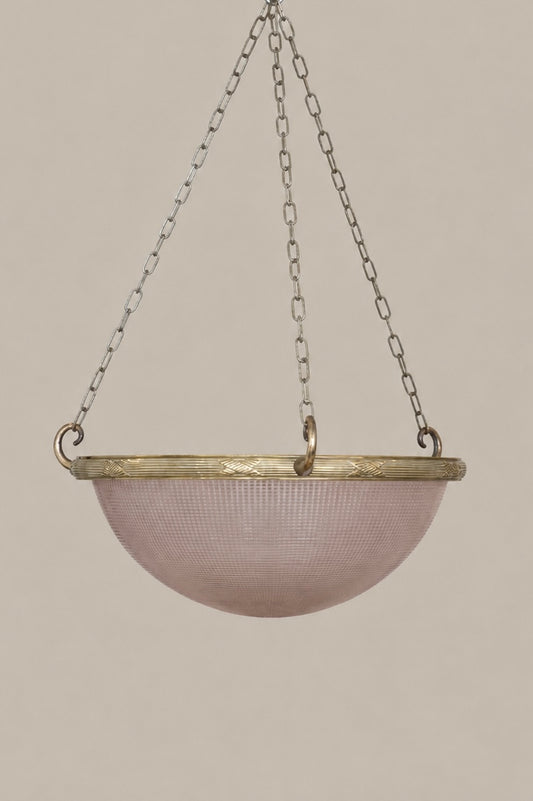 Holophane “Blonde Bowl” Plafonnier Pendant Light.