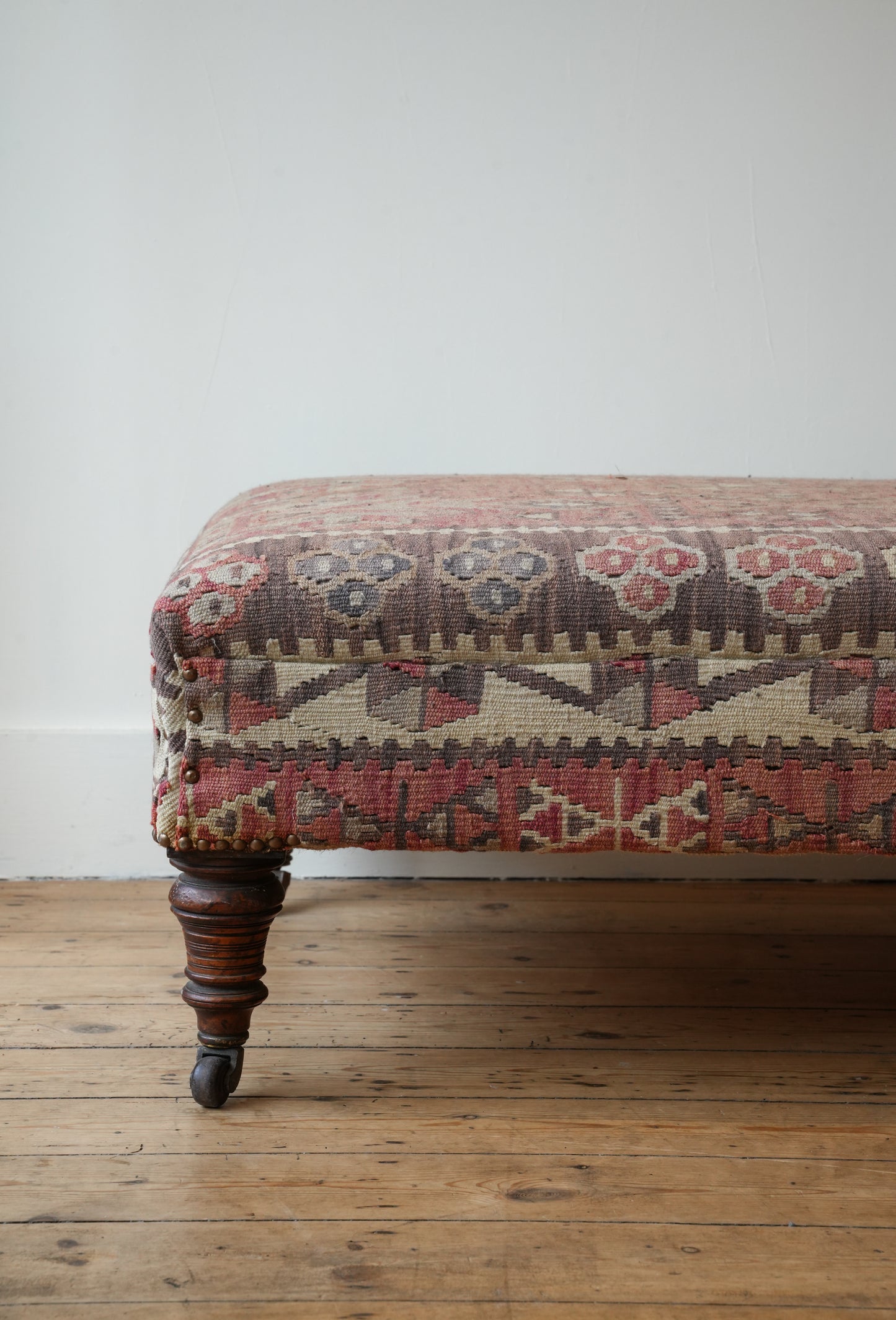 1920s Kilim covered ottoman footstool