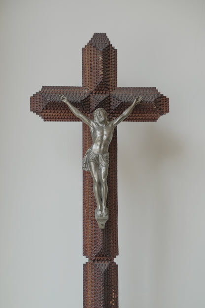Large Tramp Art Crucifix