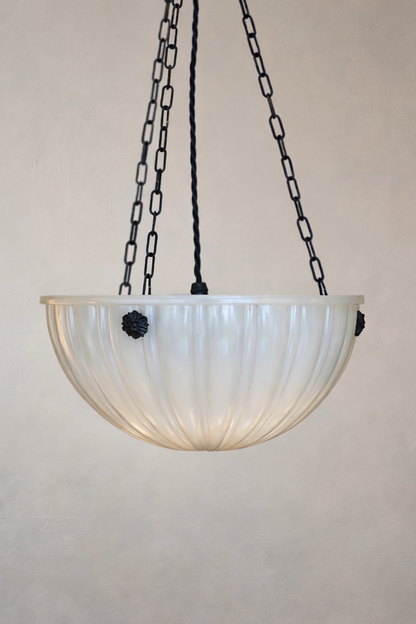 Fluted Moonstone plafonnier.