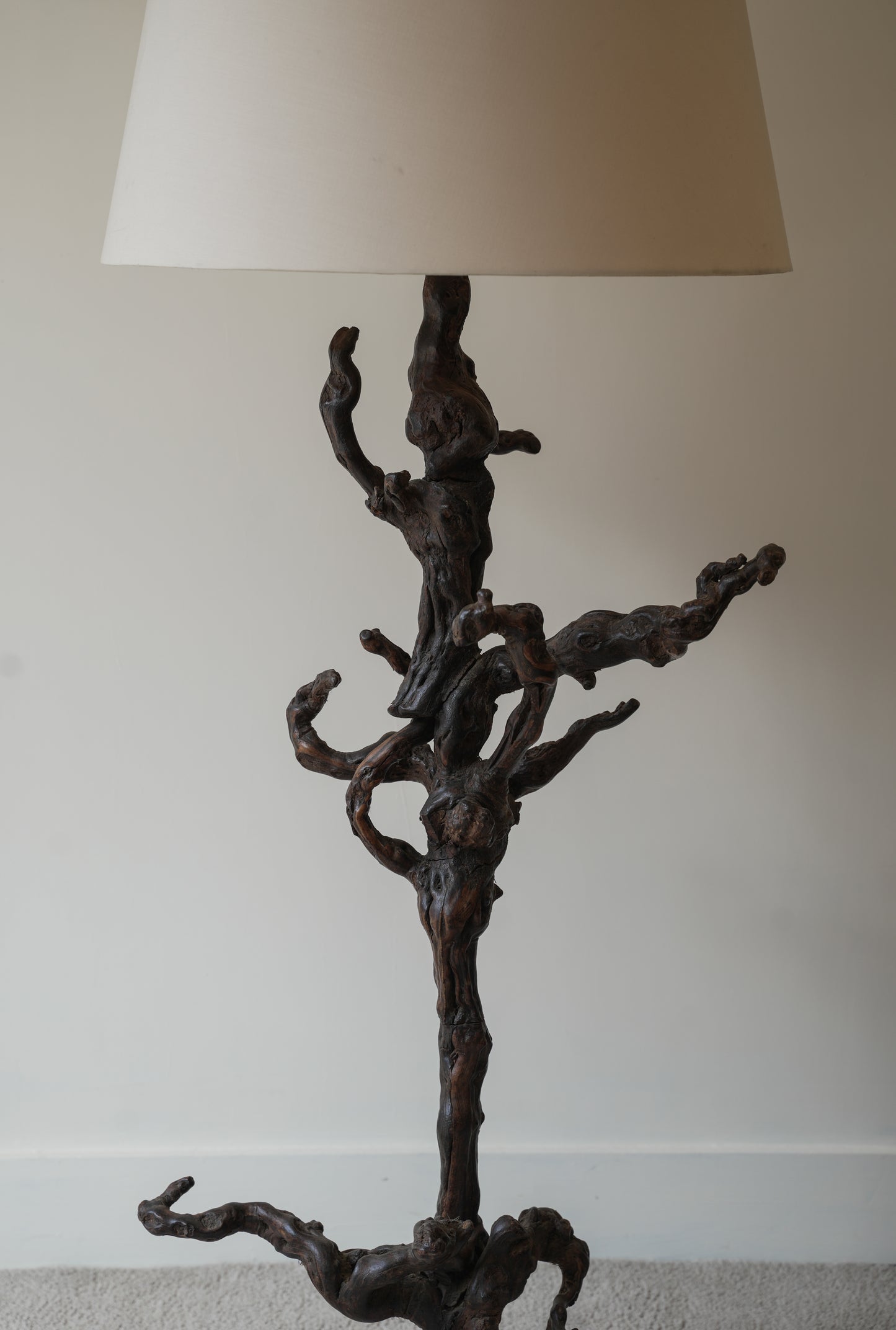 Grape Vine Burr Wood Floor Lamp