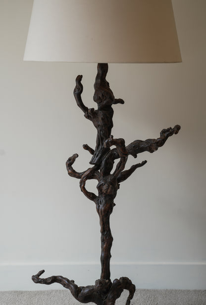 Grape Vine Burr Wood Floor Lamp