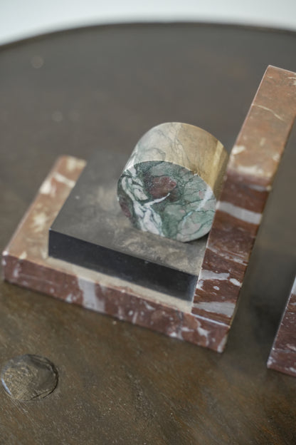 Art Deco Marble Bookends.
