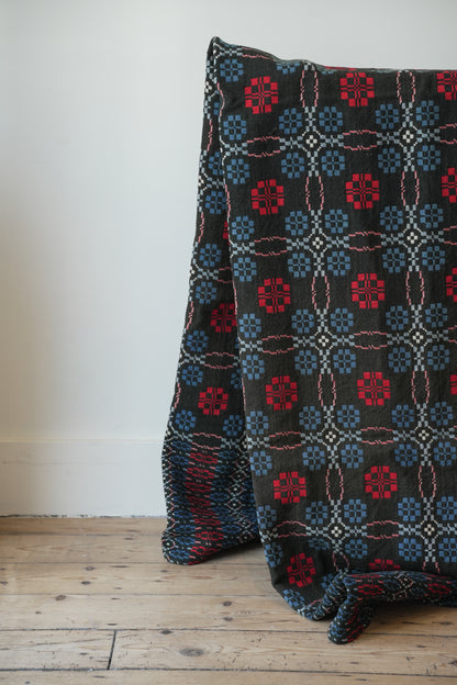 Very Rare Hannah Jones Peony Design Welsh Blanket