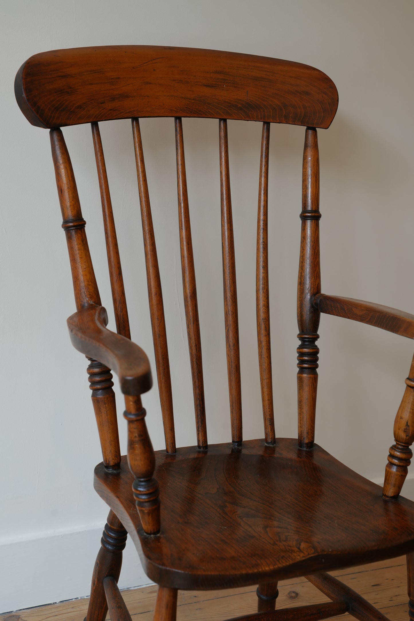 Farmhouse stick back chair.