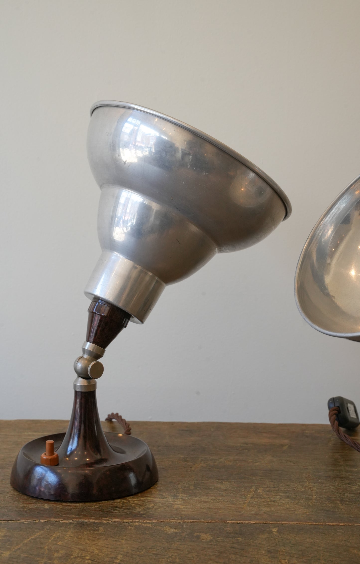 Pair of Bakelite & Chrome Lamps