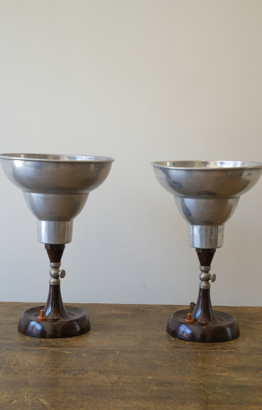 Pair of Bakelite & Chrome Lamps