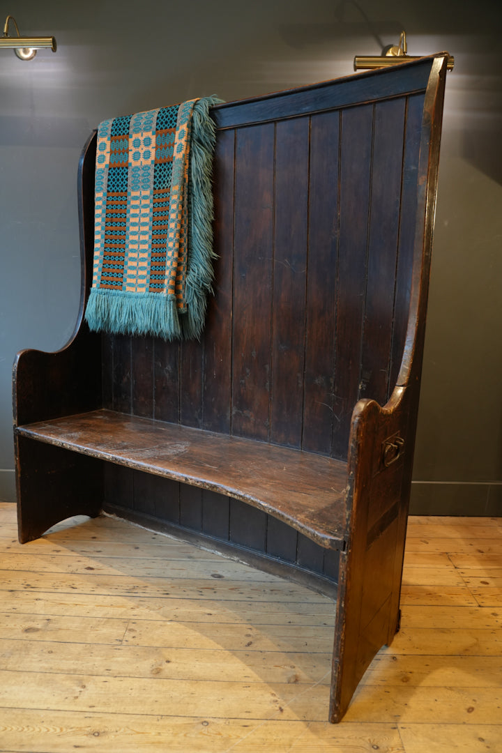 English Georgian Tavern Barrel Back Settle