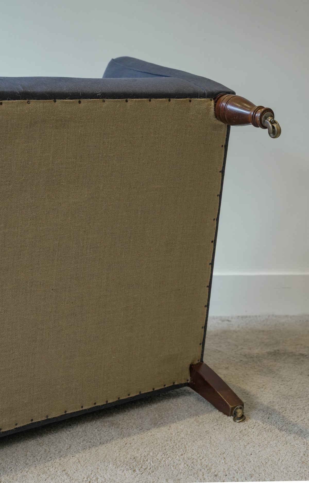 Antique Edwardian Linen Sofa.