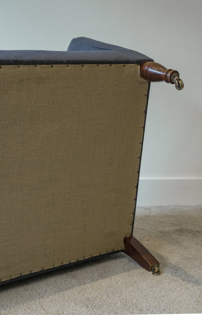 Antique Edwardian Linen Sofa.