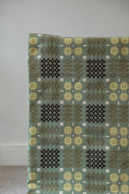 Rare double weave Welsh Blanket in green.