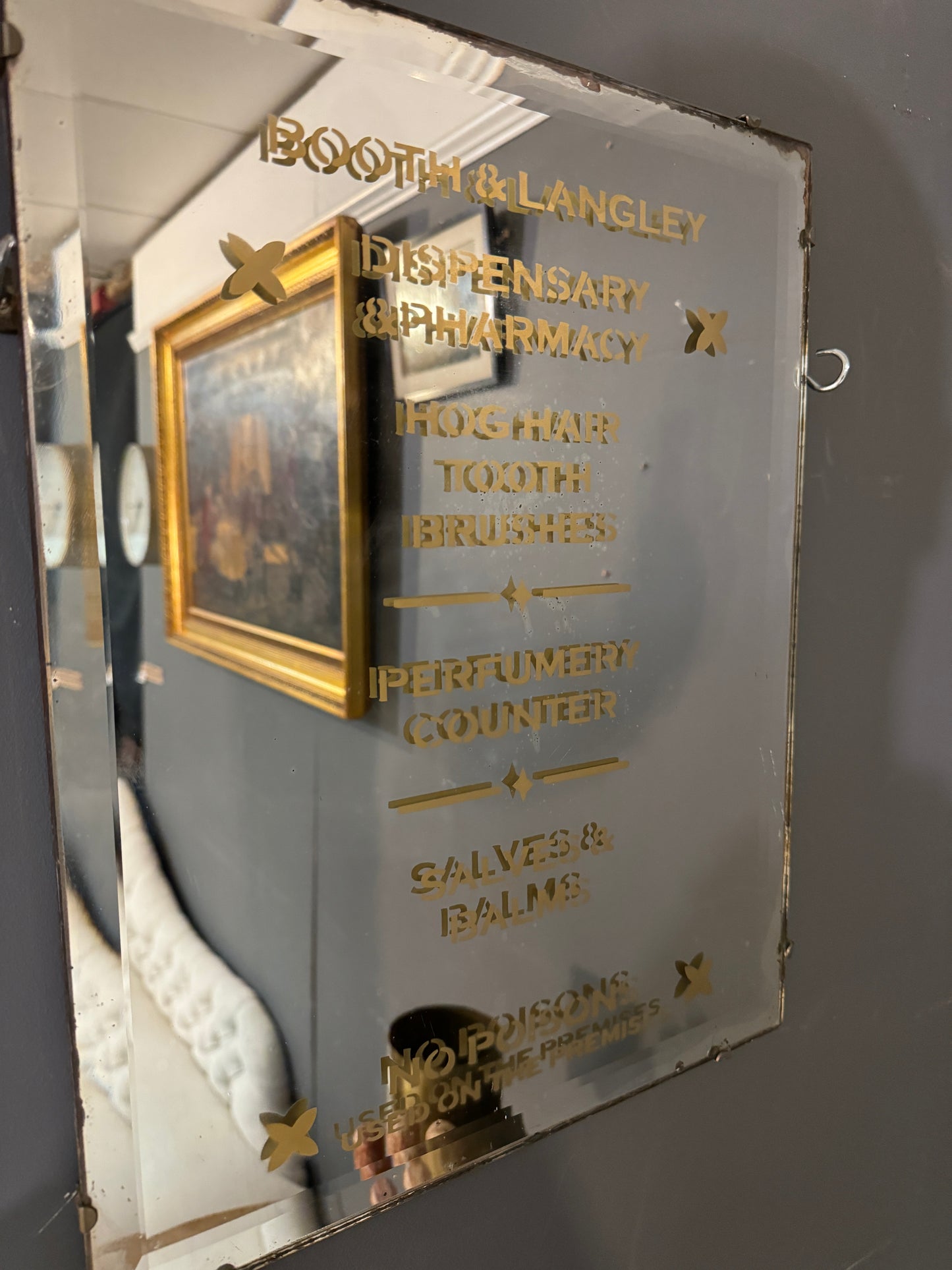 Victorian Pharmecy Advertising Mirror