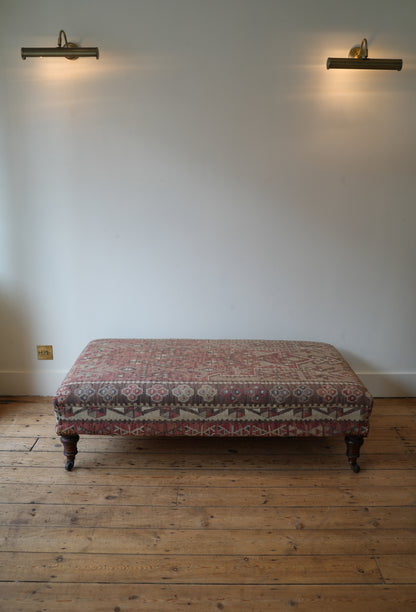 1920s Kilim covered ottoman footstool