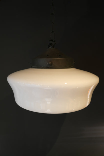 An English opaline church pendant light.