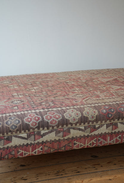1920s Kilim covered ottoman footstool