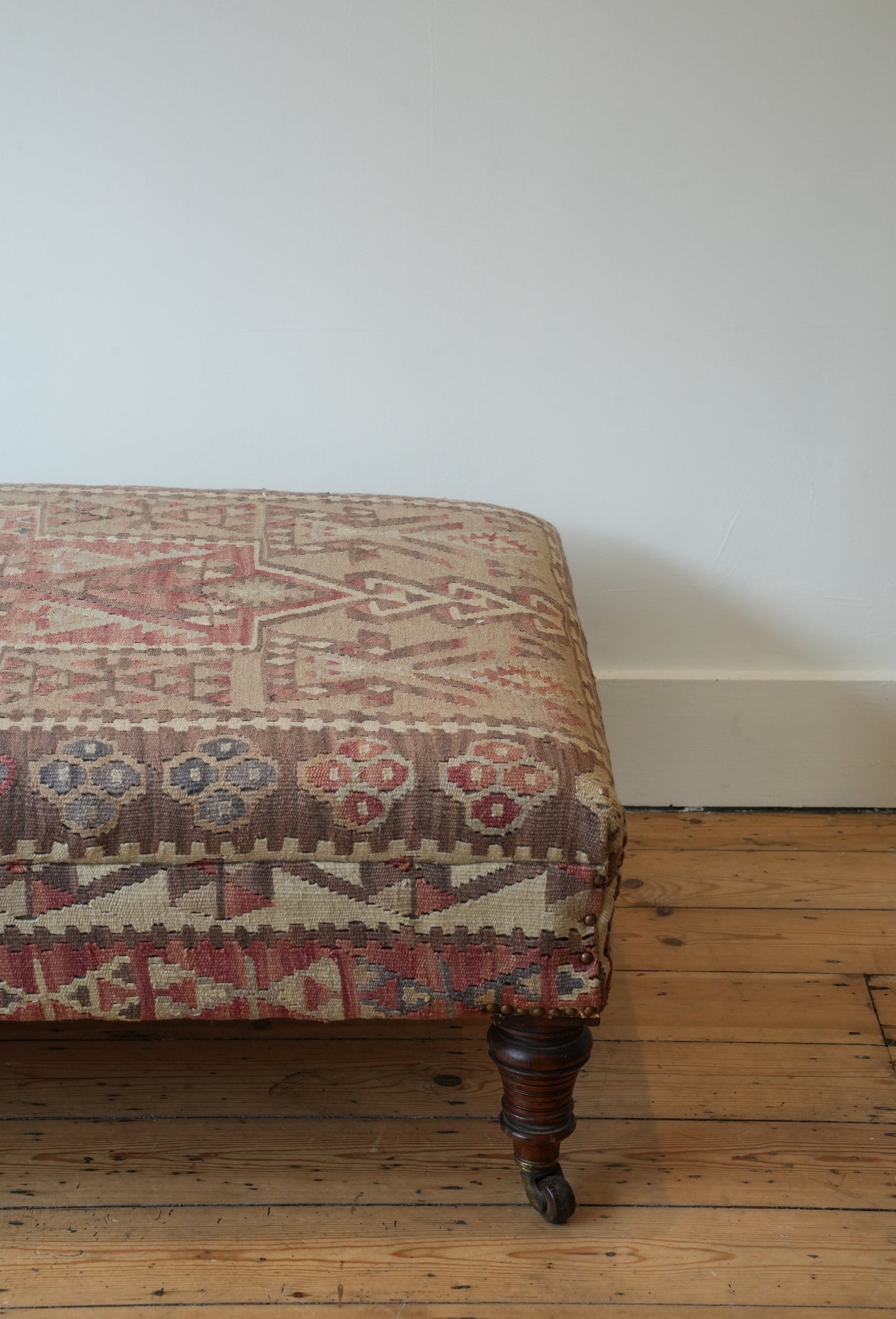 1920s Kilim covered ottoman footstool