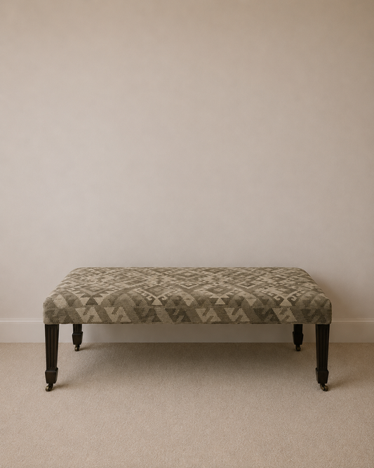 Very large Kelim ottoman footstool.