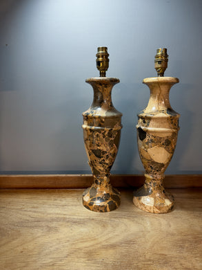Pair of marble lamps