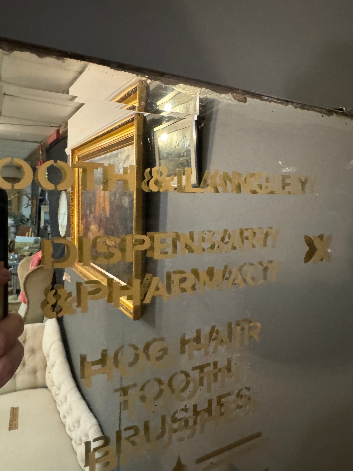 Victorian Pharmecy Advertising Mirror