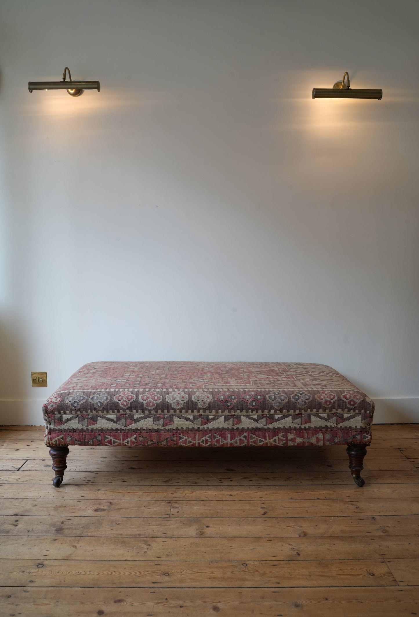 1920s Kilim covered ottoman footstool