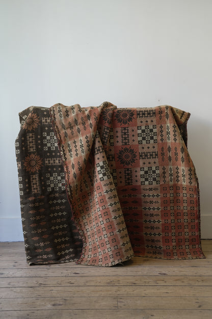 Antique “Sunflower” Welsh Blanket.