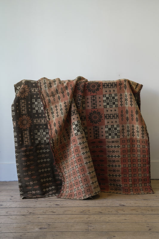 Antique “Sunflower” Welsh Blanket.