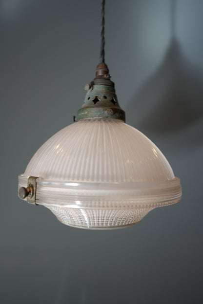Holophane Prismastic Glass Pendant Light